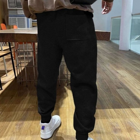 Black Mens Drawstring Sweatpants - Picture 3 of 4